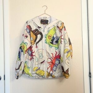 Members Only x Nickelodeon Rugrats Hooded Windbreaker Jacket M Y2K